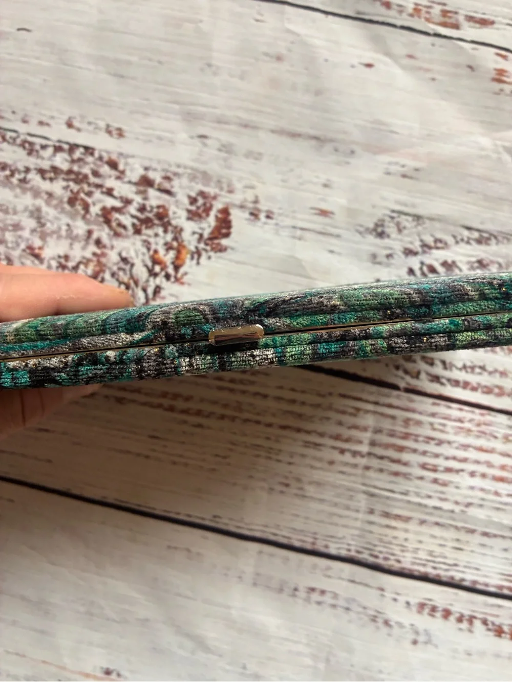 Claire’s Y2K Green Paisley Fabric Clutch Wallet - Women Accessories